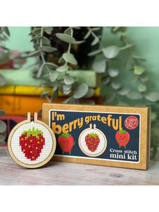 The Crafty Kit Company 'I'm Berry Grateful!' Mini Matchbox Cross Stitch Kit