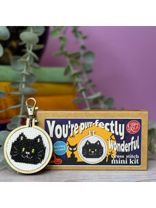 The Crafty Kit Company You're Purr-Fectly Wonderful! Mini Matchbox Cross Stitch Kit