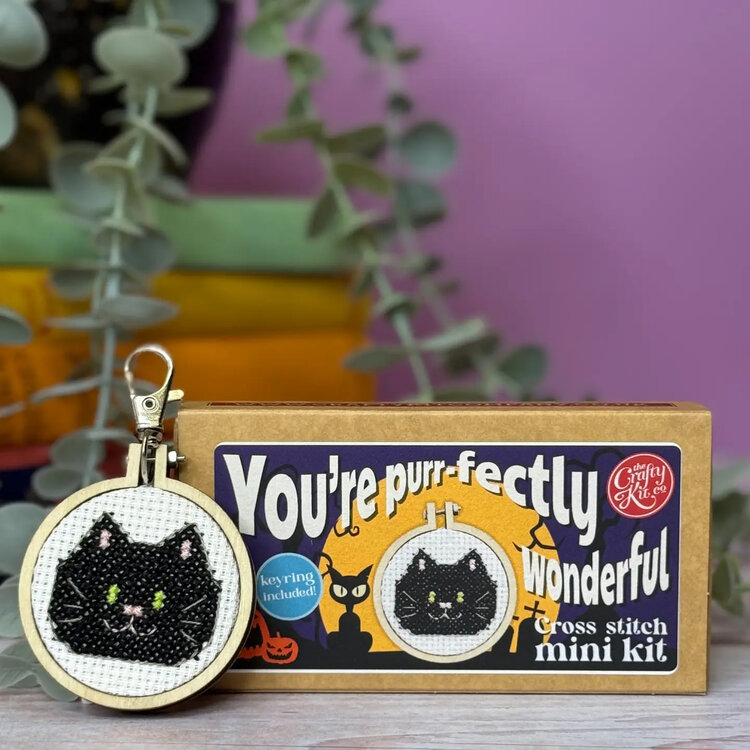 The Crafty Kit Company You're Purr-Fectly Wonderful! Mini Matchbox Cross Stitch Kit