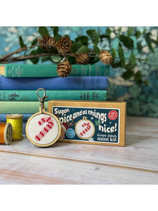 The Crafty Kit Company Candy Cane Mini Matchbox Cross Stitch Kit
