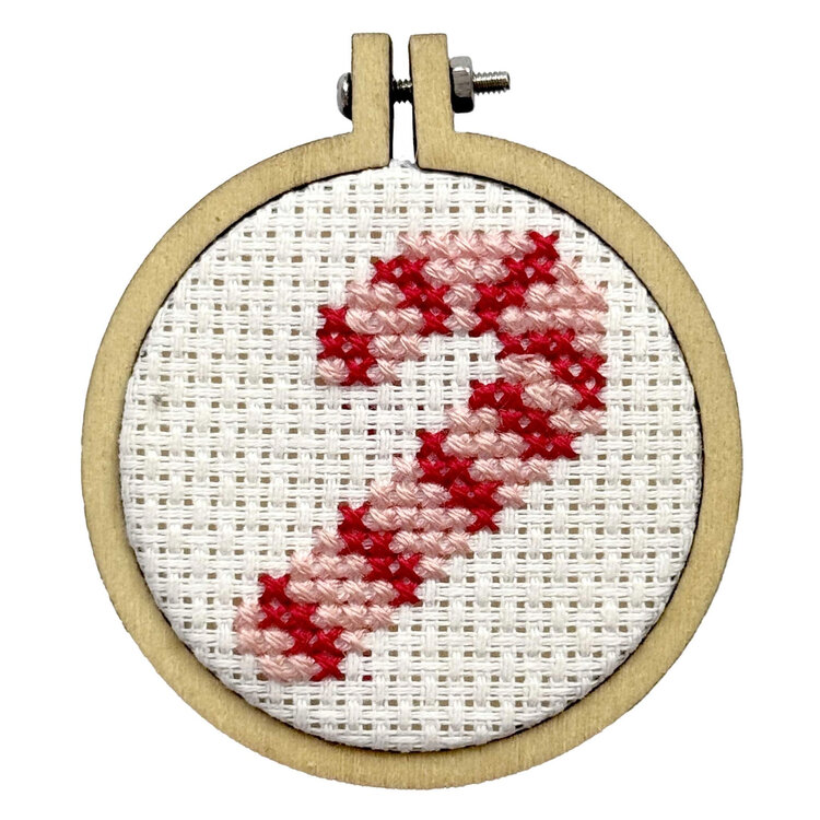 The Crafty Kit Company Candy Cane Mini Matchbox Cross Stitch Kit