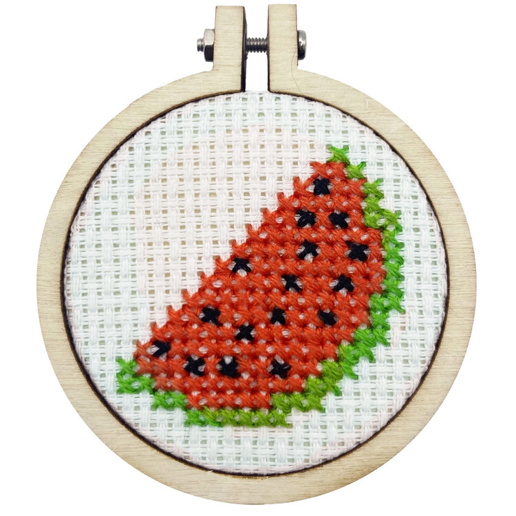 The Crafty Kit Company 'You're One in a Melon!' Mini Matchbox Cross Stitch Kit
