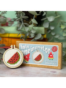 The Crafty Kit Company 'You're One in a Melon!' Mini Matchbox Cross Stitch Kit