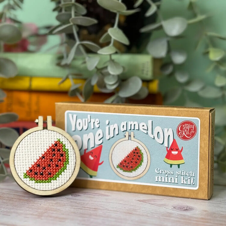 The Crafty Kit Company 'You're One in a Melon!' Mini Matchbox Cross Stitch Kit