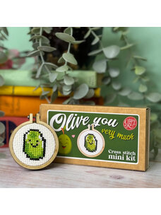The Crafty Kit Company 'Olive You Very Much!' Mini Matchbox Cross Stitch Kit