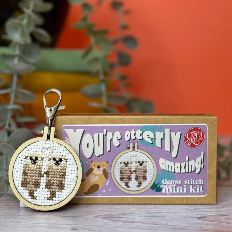 The Crafty Kit Company 'You're Otterly Amazing!' Mini Matchbox Cross Stitch Kit
