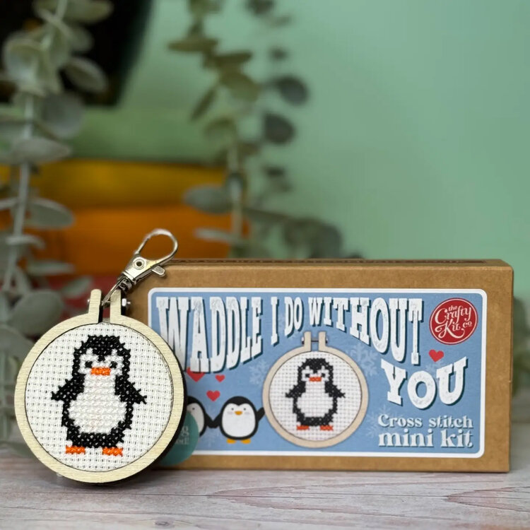 The Crafty Kit Company 'Waddle I Do Without You!' Mini Matchbox Cross Stitch Kit