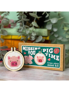 The Crafty Kit Company 'Missing You Pig Time!' Mini Matchbox Cross Stitch Kit