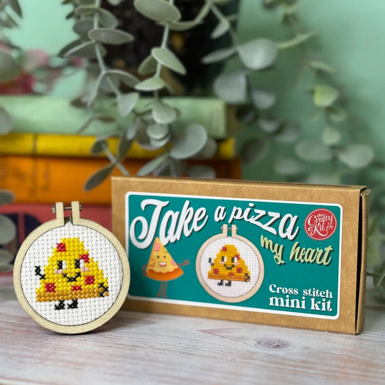 The Crafty Kit Company 'Take a Pizza My Heart!' Mini Matchbox Cross Stitch Kit
