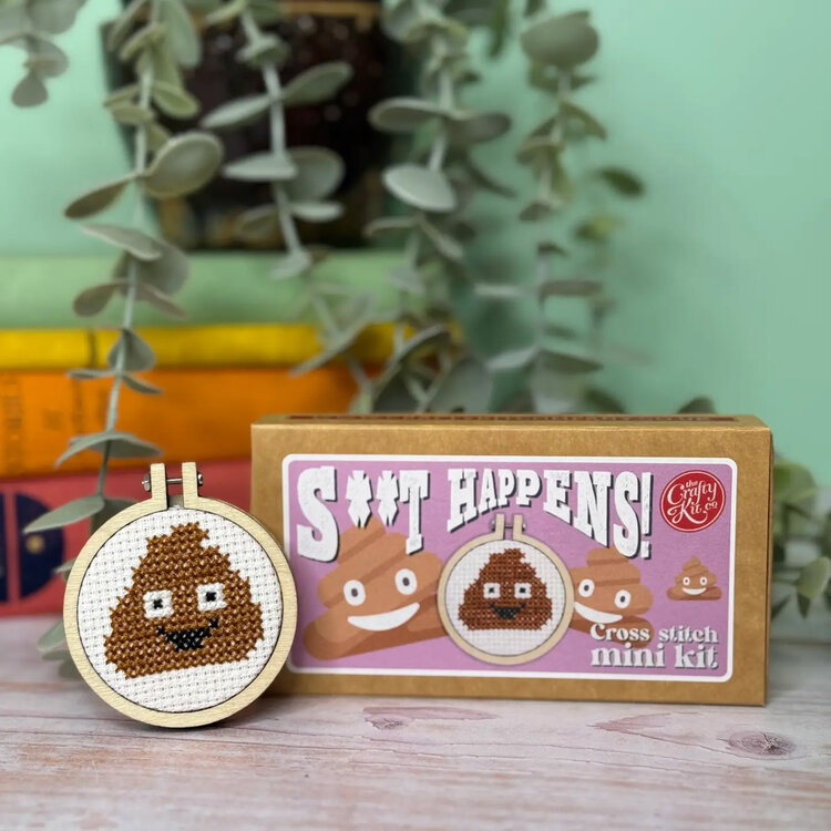 The Crafty Kit Company 'S**t Happens!' Mini Matchbox Cross Stitch Kit