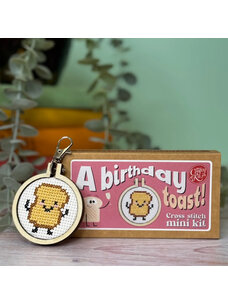 The Crafty Kit Company 'A Birthday Toast!' Mini Matchbox Cross Stitch Kit