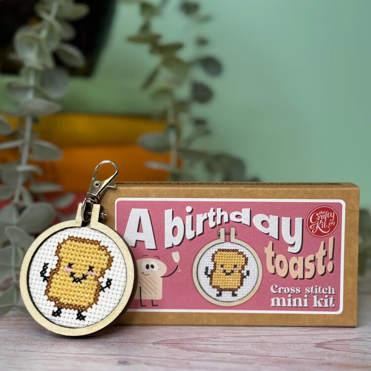 The Crafty Kit Company 'A Birthday Toast!' Mini Matchbox Cross Stitch Kit
