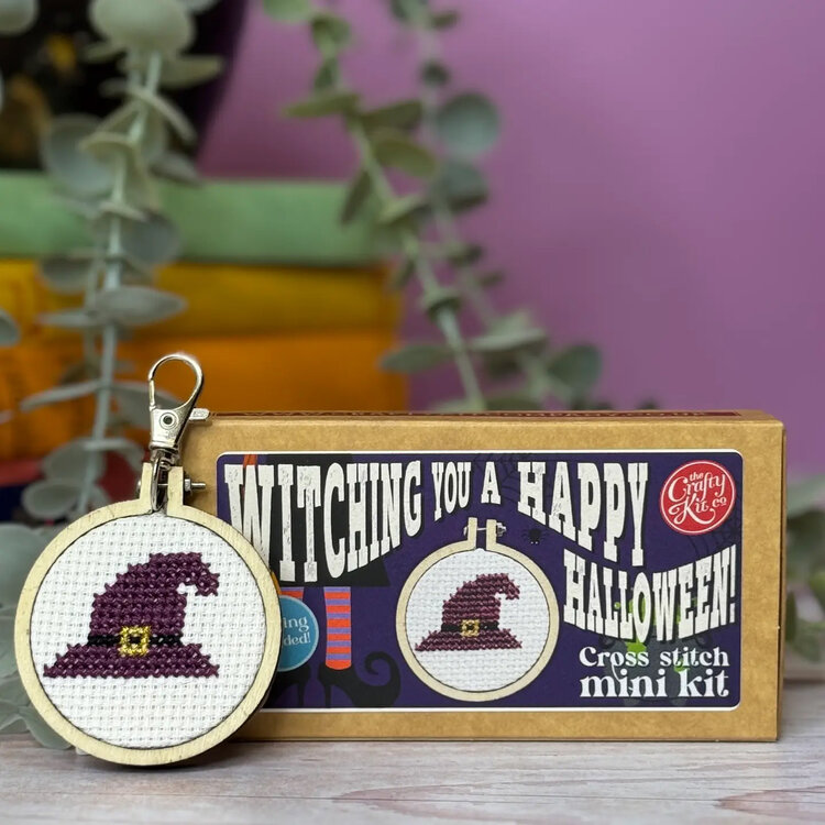 The Crafty Kit Company 'Witching You a Happy Halloween!' Mini Matchbox Cross Stitch Kit