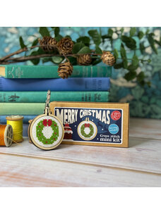 The Crafty Kit Company Wreath Mini Matchbox Cross Stitch Kit