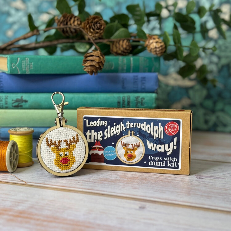 The Crafty Kit Company Rudolph Mini Matchbox Cross Stitch Kit