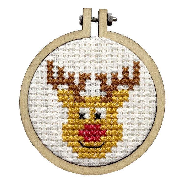 The Crafty Kit Company Rudolph Mini Matchbox Cross Stitch Kit