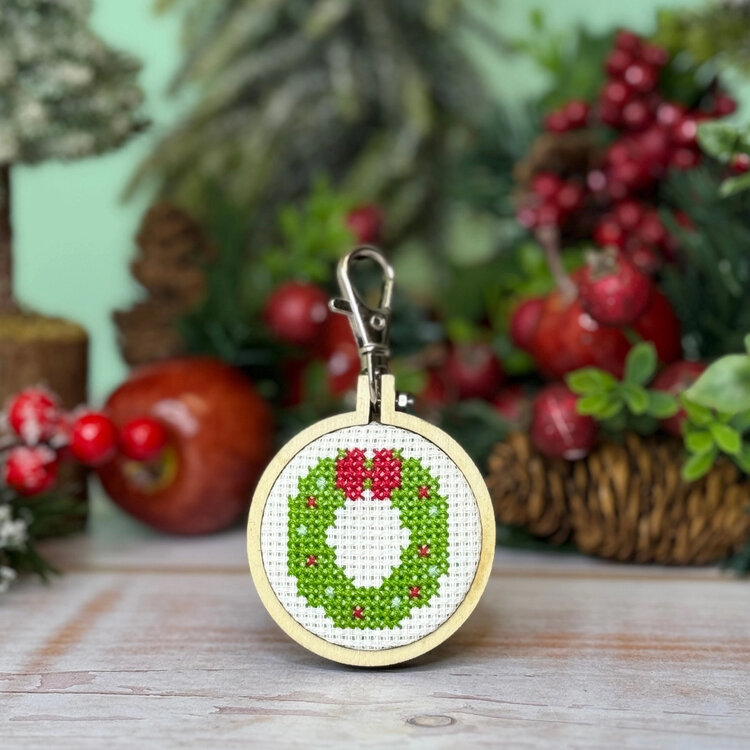 The Crafty Kit Company Wreath Mini Matchbox Cross Stitch Kit