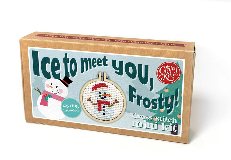 The Crafty Kit Company Snowman Mini Matchbox Cross Stitch Kit