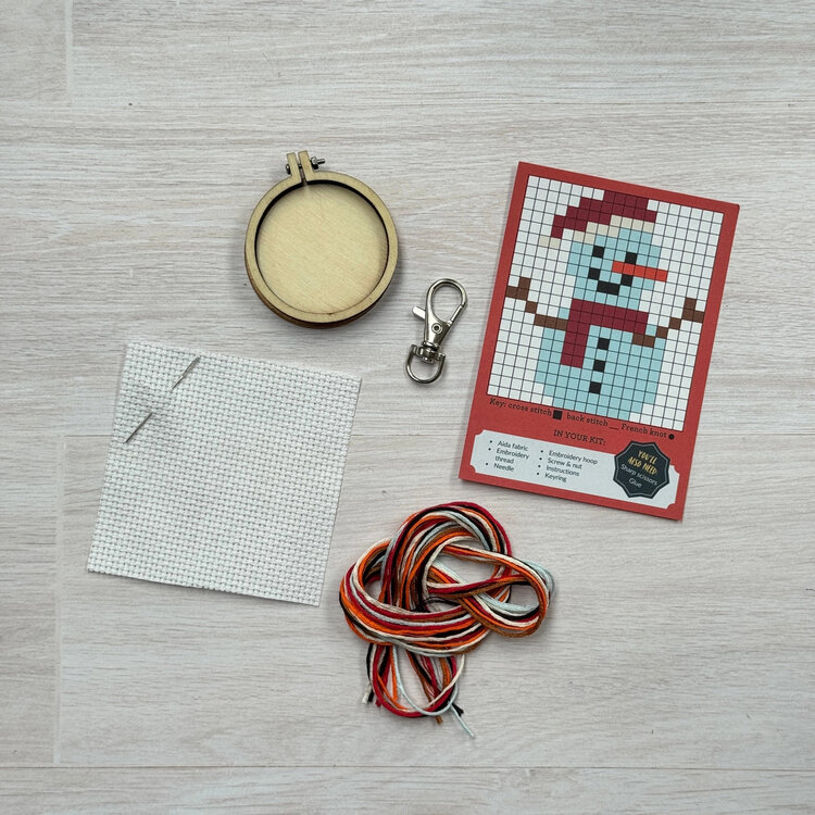 The Crafty Kit Company Snowman Mini Matchbox Cross Stitch Kit