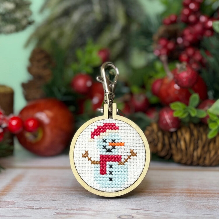 The Crafty Kit Company Snowman Mini Matchbox Cross Stitch Kit