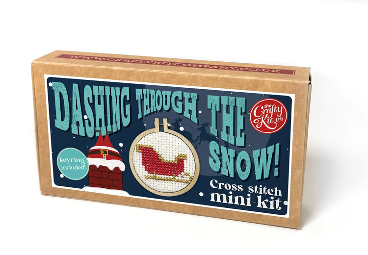 The Crafty Kit Company Sleigh Mini Matchbox Cross Stitch Kit