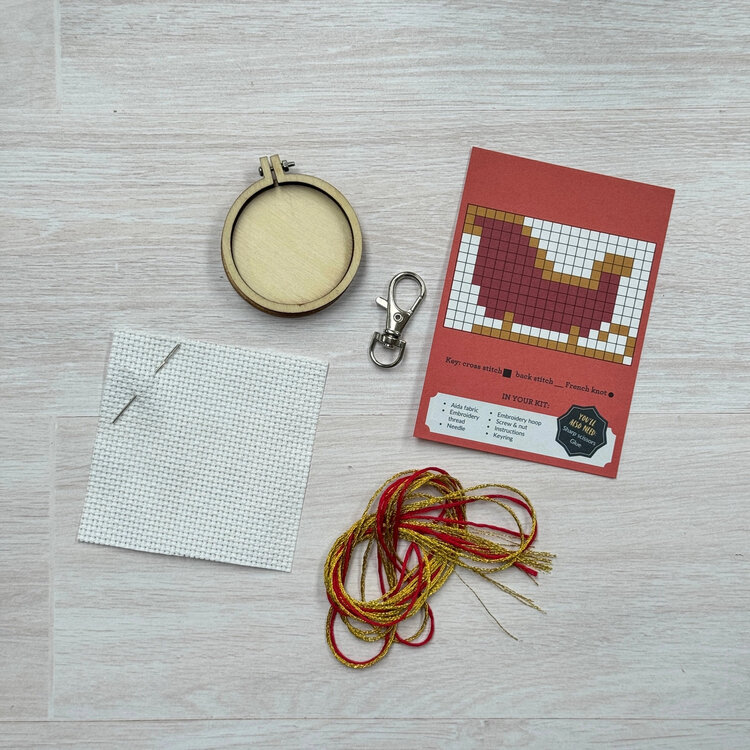 The Crafty Kit Company Sleigh Mini Matchbox Cross Stitch Kit