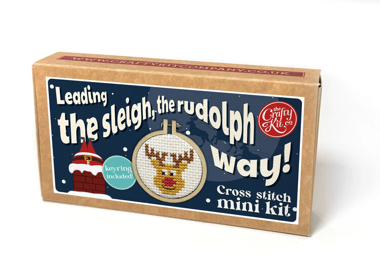 The Crafty Kit Company Rudolph Mini Matchbox Cross Stitch Kit