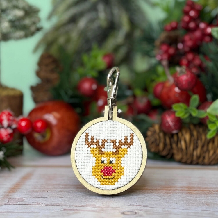 The Crafty Kit Company Rudolph Mini Matchbox Cross Stitch Kit