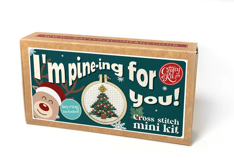 The Crafty Kit Company Christmas Tree Mini Matchbox Cross Stitch Kit