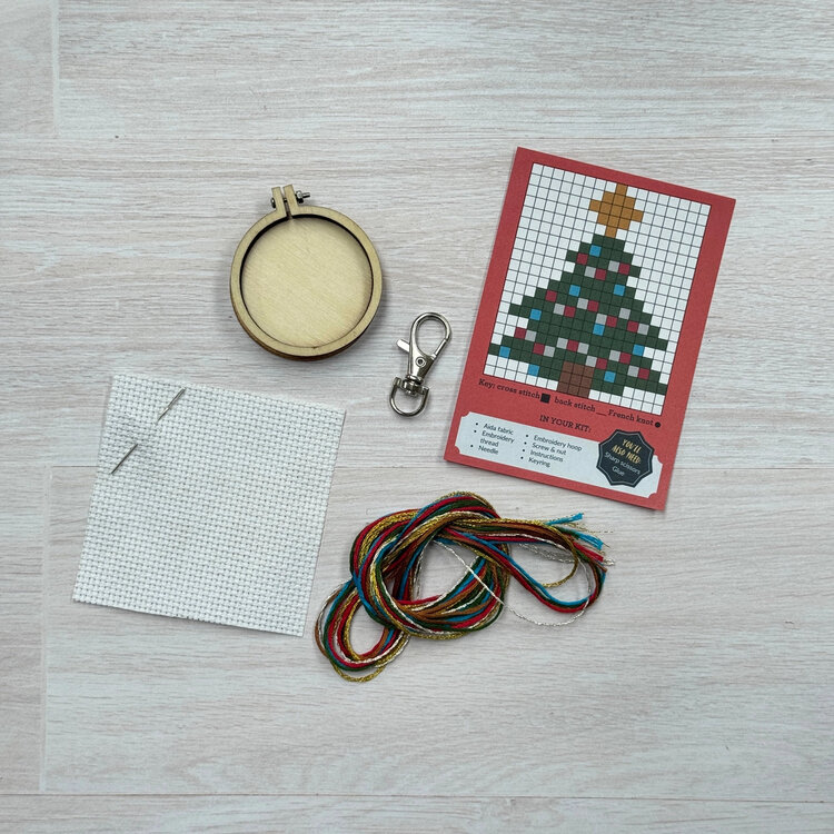 The Crafty Kit Company Christmas Tree Mini Matchbox Cross Stitch Kit