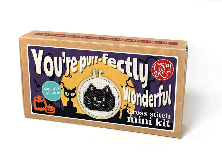 The Crafty Kit Company You're Purr-Fectly Wonderful! Mini Matchbox Cross Stitch Kit