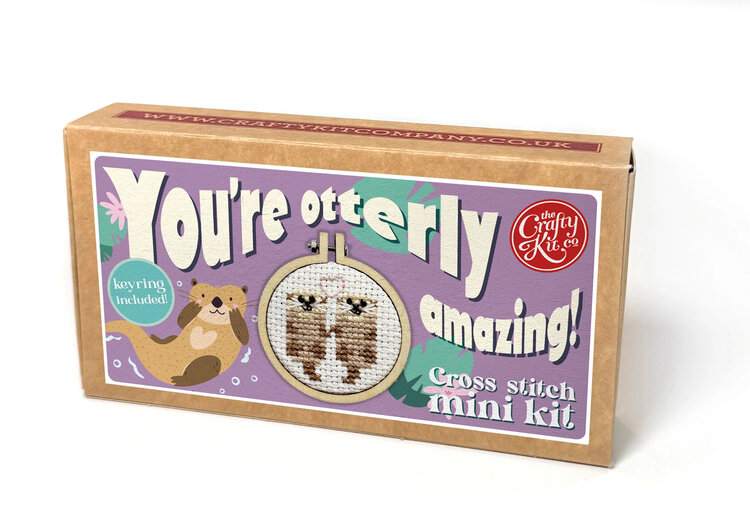 The Crafty Kit Company 'You're Otterly Amazing!' Mini Matchbox Cross Stitch Kit