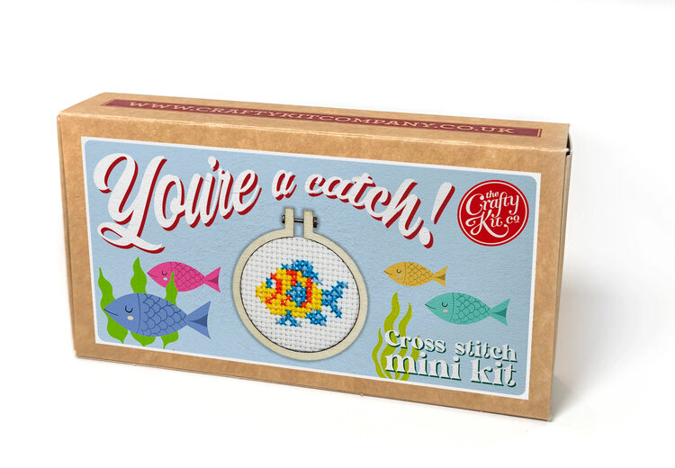 The Crafty Kit Company 'You're a Catch!' Mini Matchbox Cross Stitch Kit