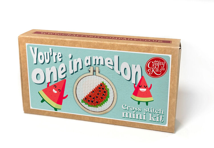 The Crafty Kit Company 'You're One in a Melon!' Mini Matchbox Cross Stitch Kit