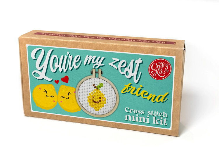 The Crafty Kit Company 'You're my Zest Friend!' Mini Matchbox Cross Stitch Kit
