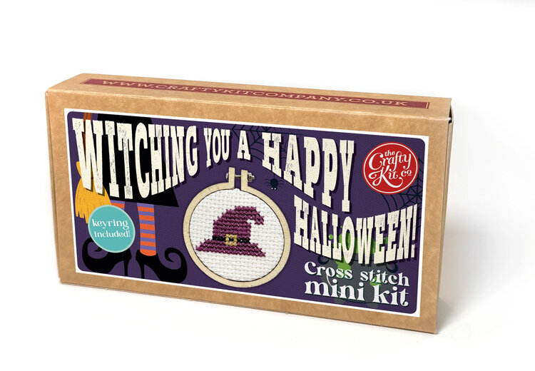 The Crafty Kit Company 'Witching You a Happy Halloween!' Mini Matchbox Cross Stitch Kit