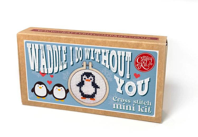 The Crafty Kit Company 'Waddle I Do Without You!' Mini Matchbox Cross Stitch Kit