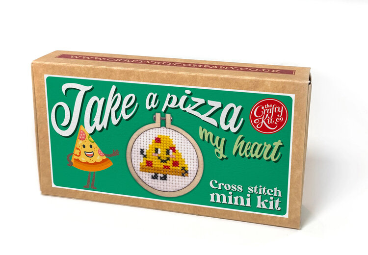 The Crafty Kit Company 'Take a Pizza My Heart!' Mini Matchbox Cross Stitch Kit