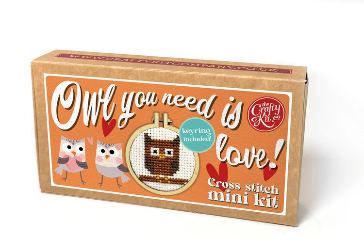 The Crafty Kit Company 'Owl You Need is Love!' Mini Matchbox Cross Stitch Kit