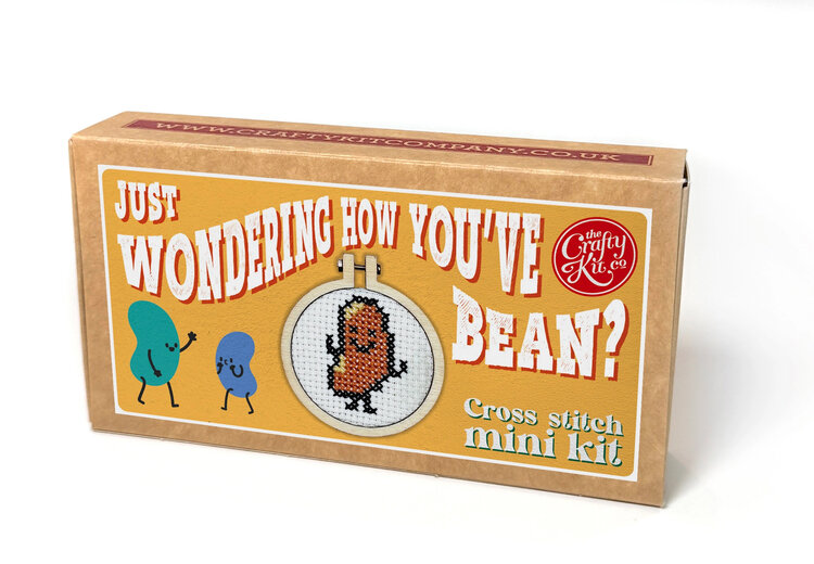 The Crafty Kit Company 'Just Wondering How You've Bean?!' Mini Matchbox Cross Stitch Kit