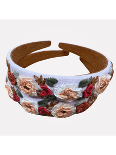 Quince Fables 3D Floral Embroidered Headband (Purple)