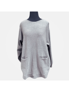 Tempo Paris Front Pockets Sweater (Gray)