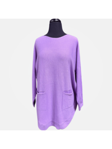 Tempo Paris Front Pockets Sweater (Lavender)