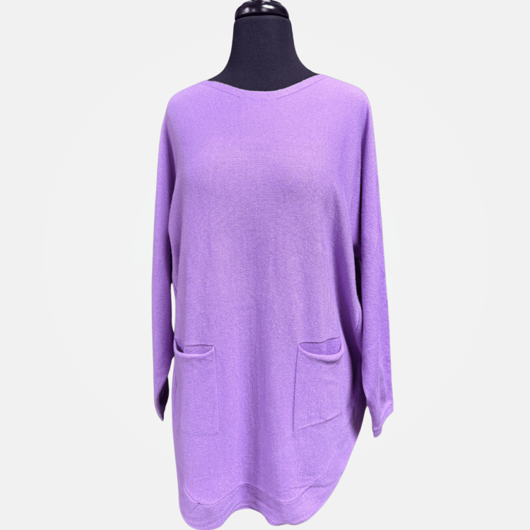 Tempo Paris Front Pockets Sweater (Lavender)