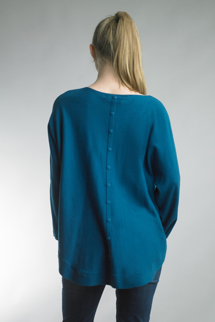 Tempo Paris Front Pockets Sweater (Teal)
