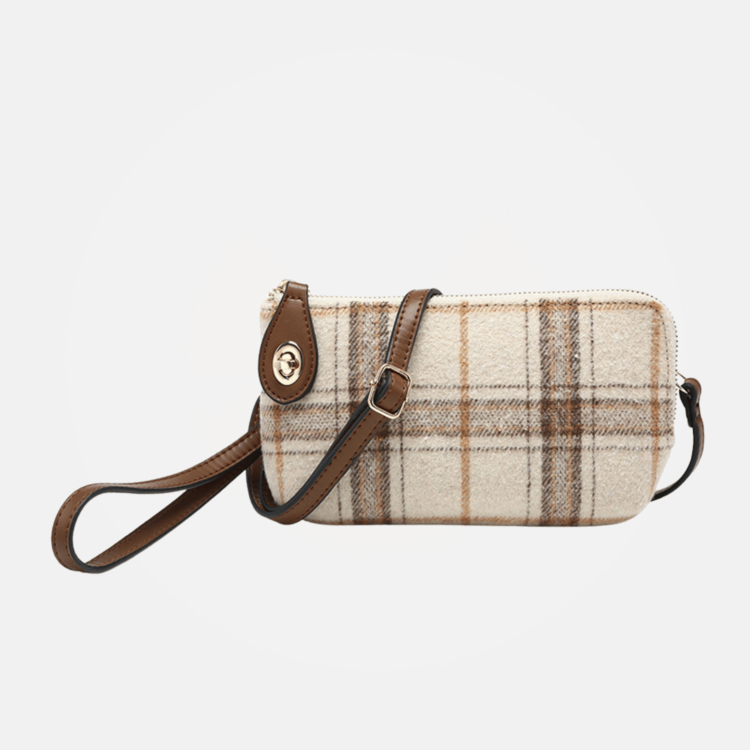 Jen & Co. Kendall Crossbody (Beige Plaid)