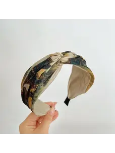 Retro Oil Painting Headband (Dark Green)