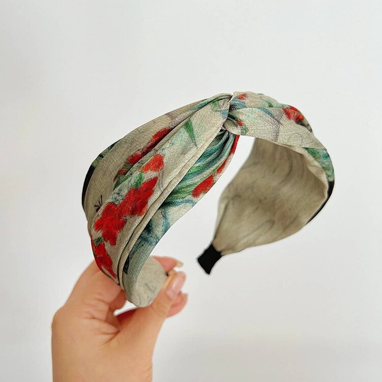 Retro Oil Painting Headband (Light Green)