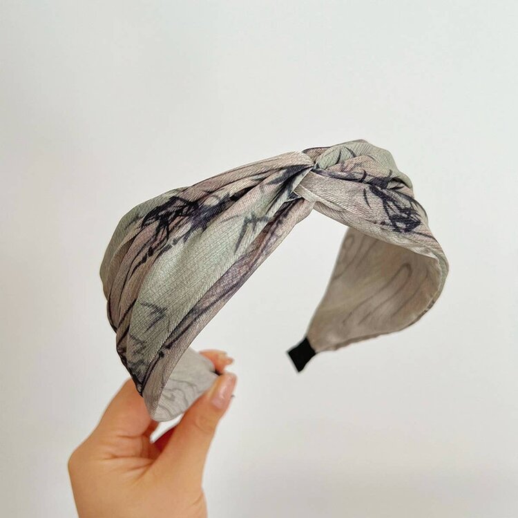 Retro Oil Painting Headband (Grey)
