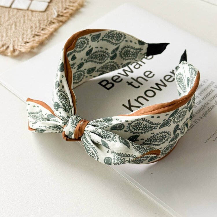 Paisley Knot Headband (Green)